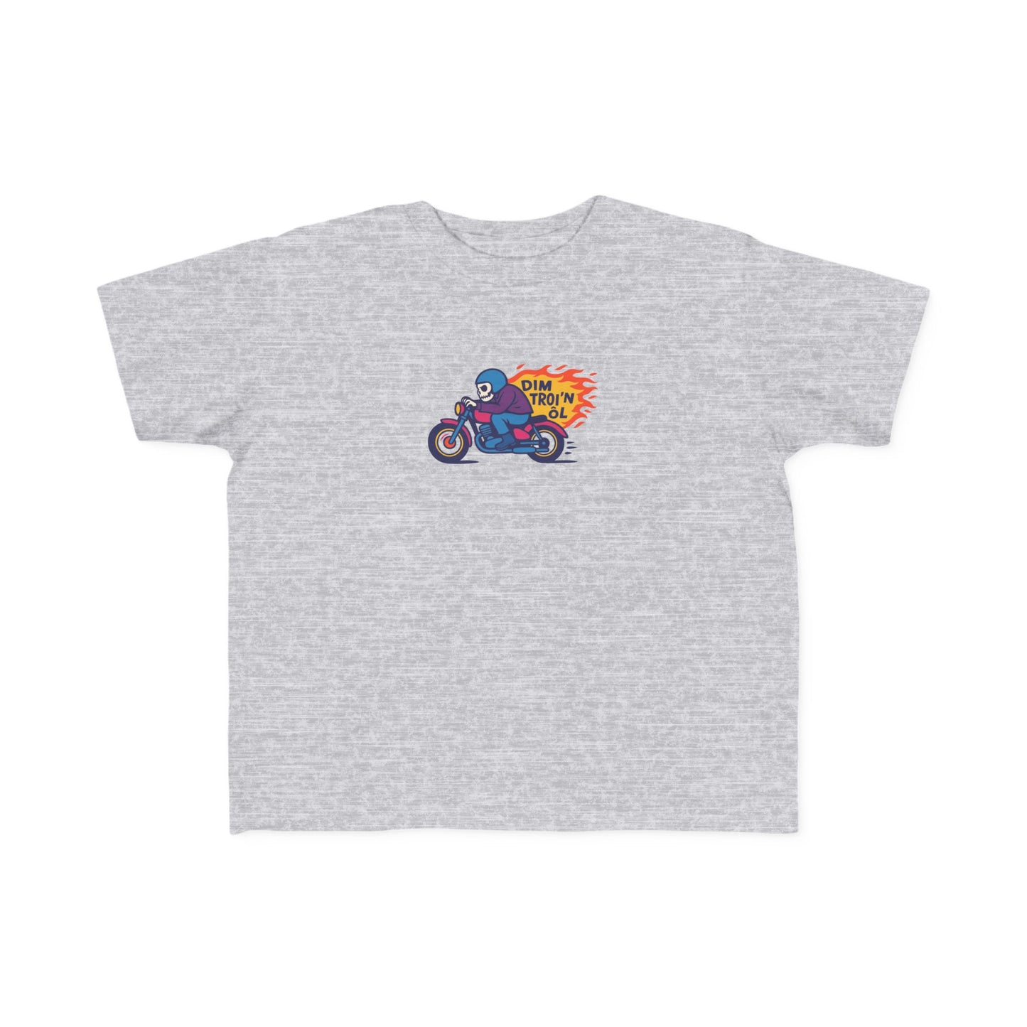 Toddler Skeleton Motorbike T-Shirt - 'Dim Troi'n ôl'