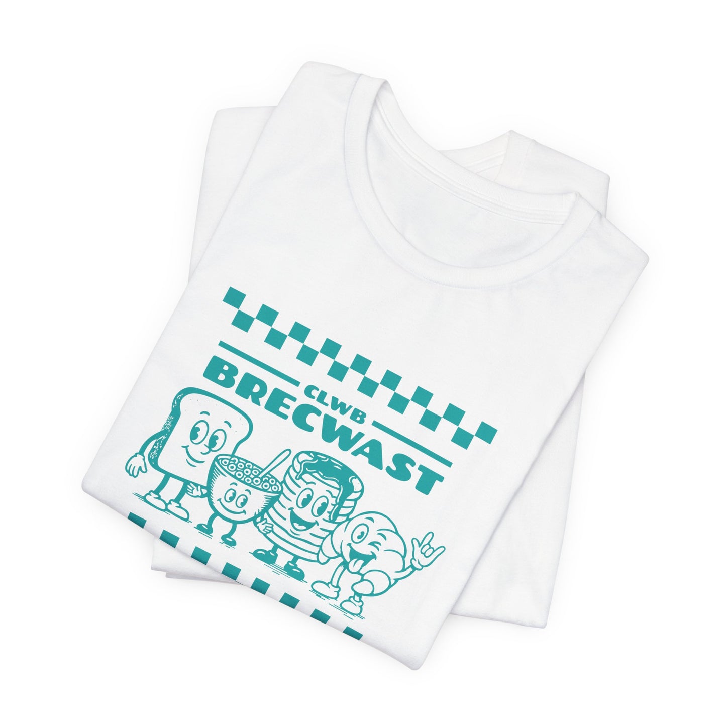 Breakfast Club Unisex Tee — Retro Welsh Cartoon T‑Shirt (Clwb Brecwast)