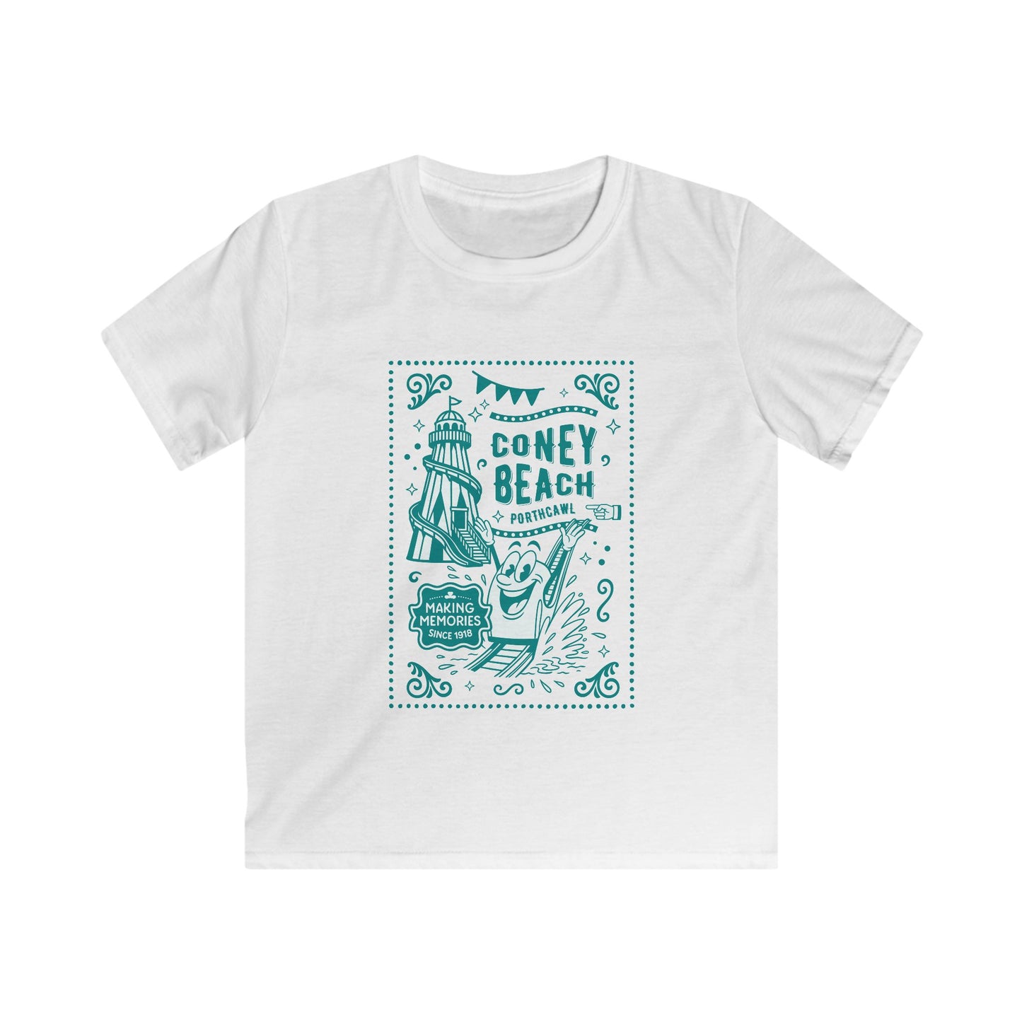 Kids Coney Beach T‑Shirt - Vintage Seaside Tee