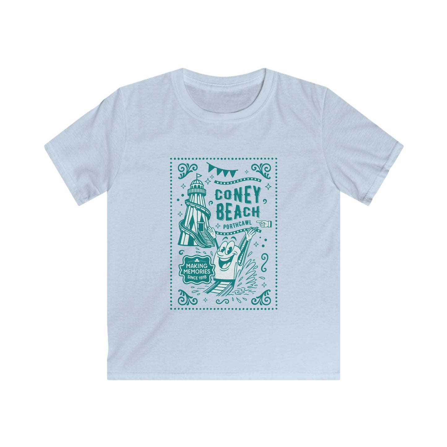 Kids Coney Beach T‑Shirt - Vintage Seaside Tee