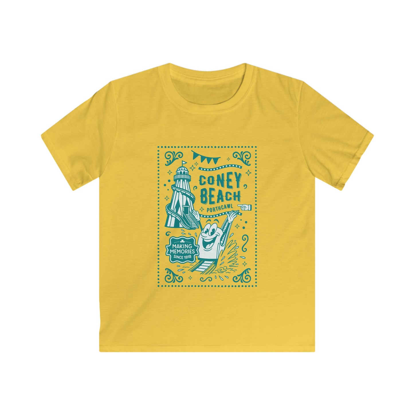Kids Coney Beach T‑Shirt - Vintage Seaside Tee