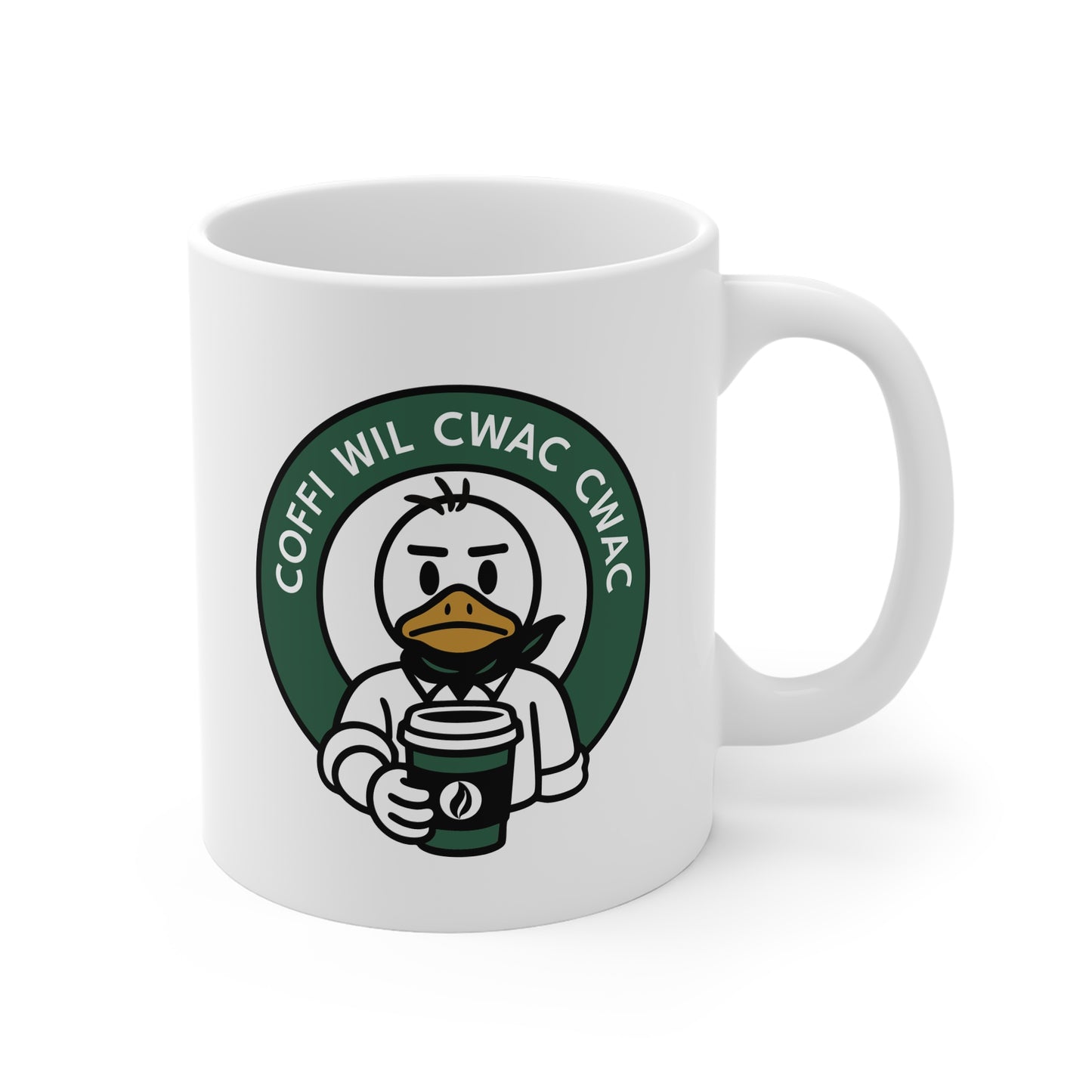 'Coffi Wil Cwac Cwac' Mug - Miserable Duck!