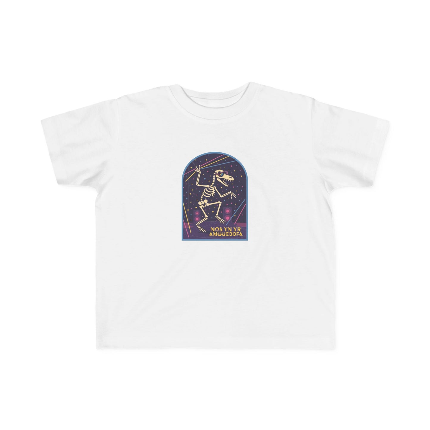 Toddler Fossil Dance T-Shirt - 'Nos Yn Yr Amgueddfa'