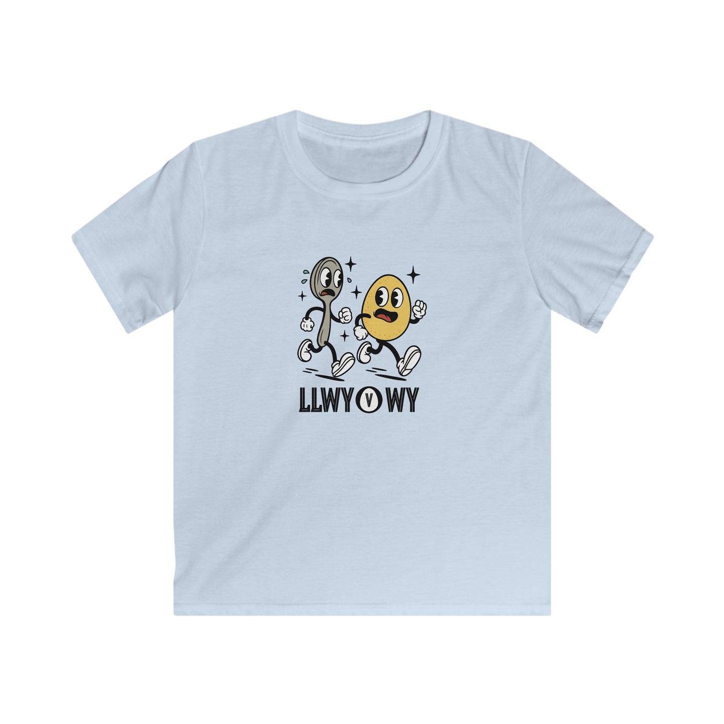 Retro Egg & Spoon Race - "LLWY v WY" - Welsh Kids T-Shirt