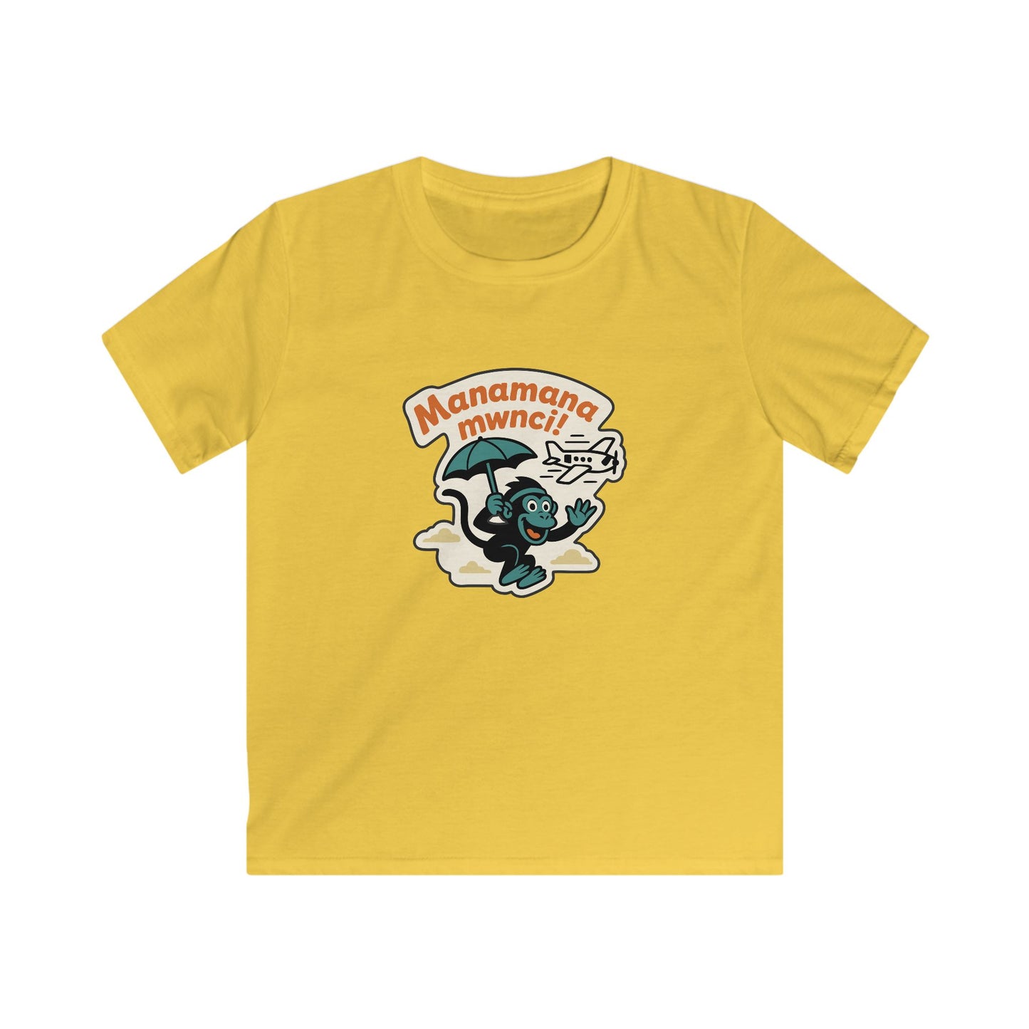 "Manamana Mwnci" - Kids Monkey Graphic T-Shirt
