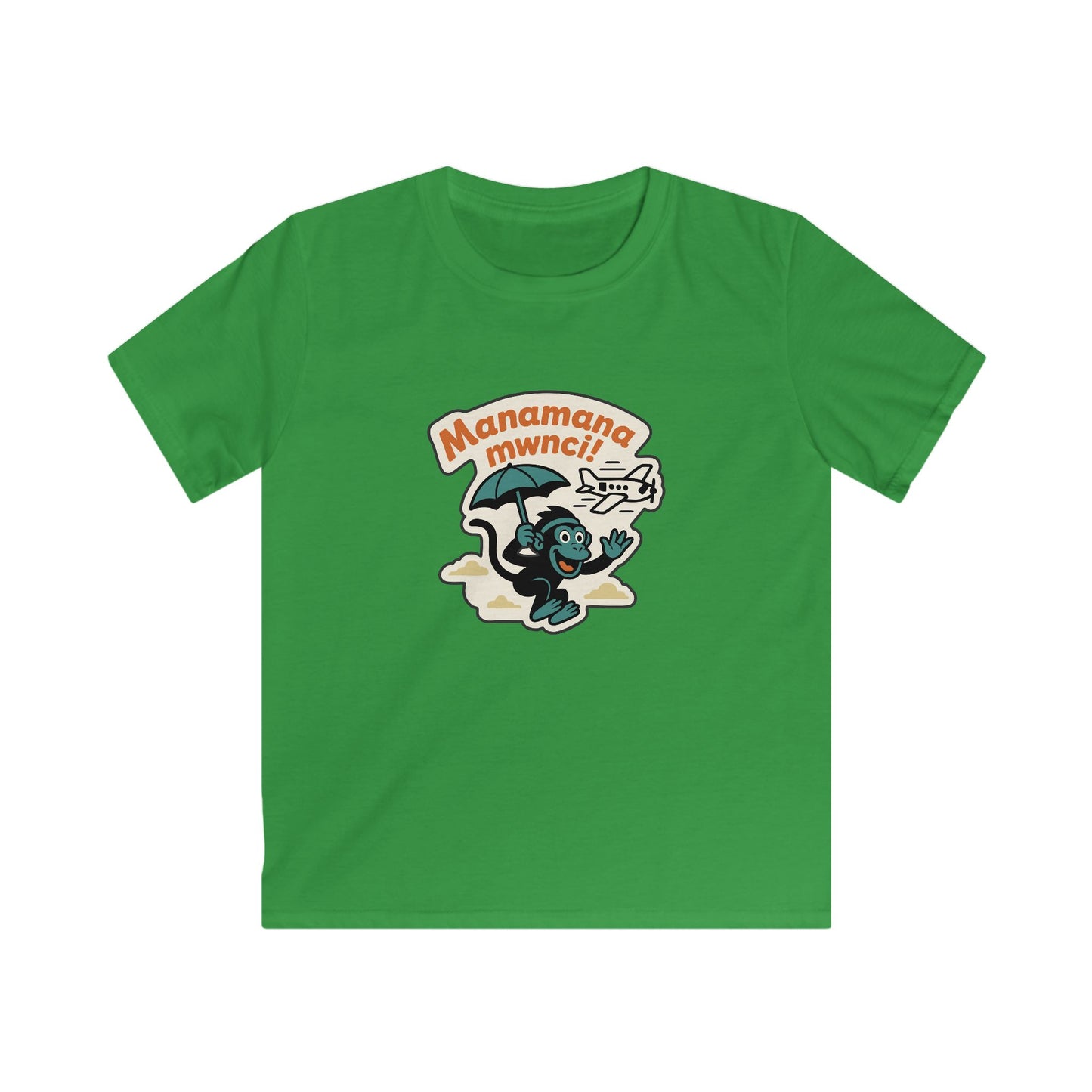 "Manamana Mwnci" - Kids Monkey Graphic T-Shirt