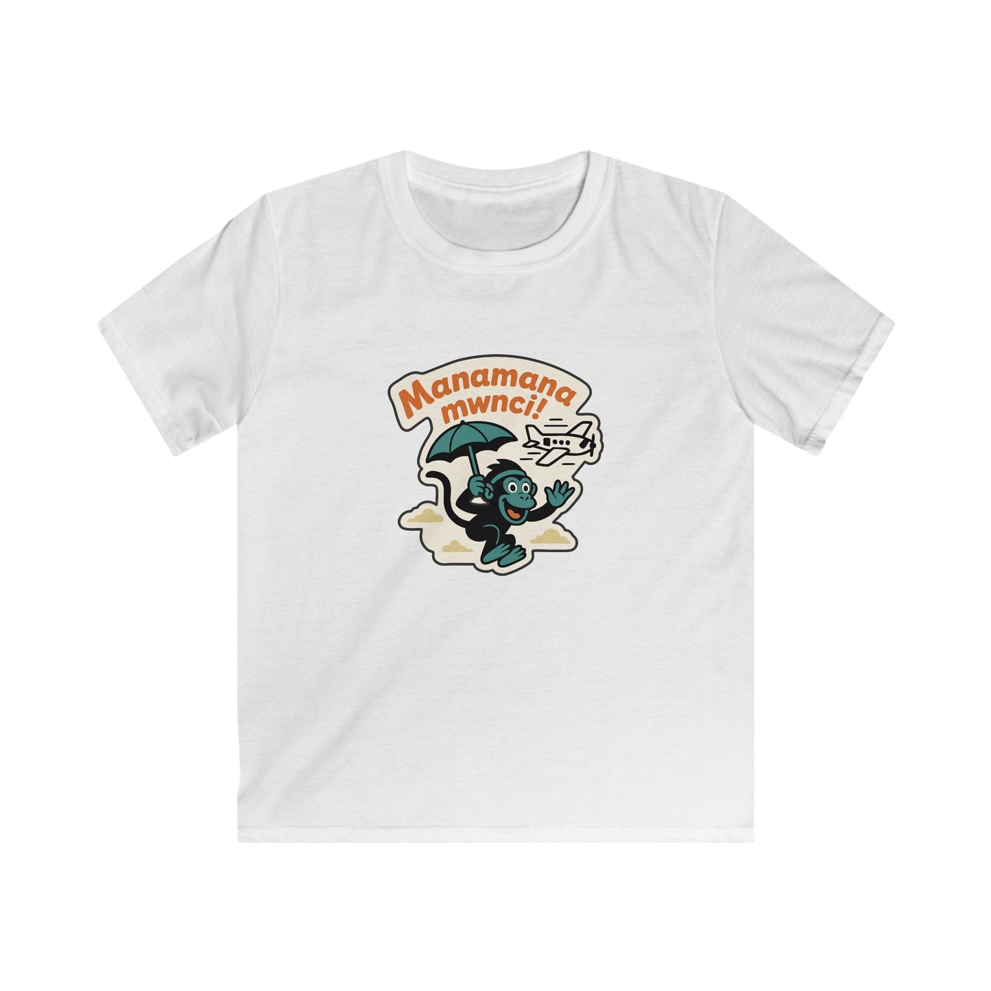 "Manamana Mwnci" - Kids Monkey Graphic T-Shirt
