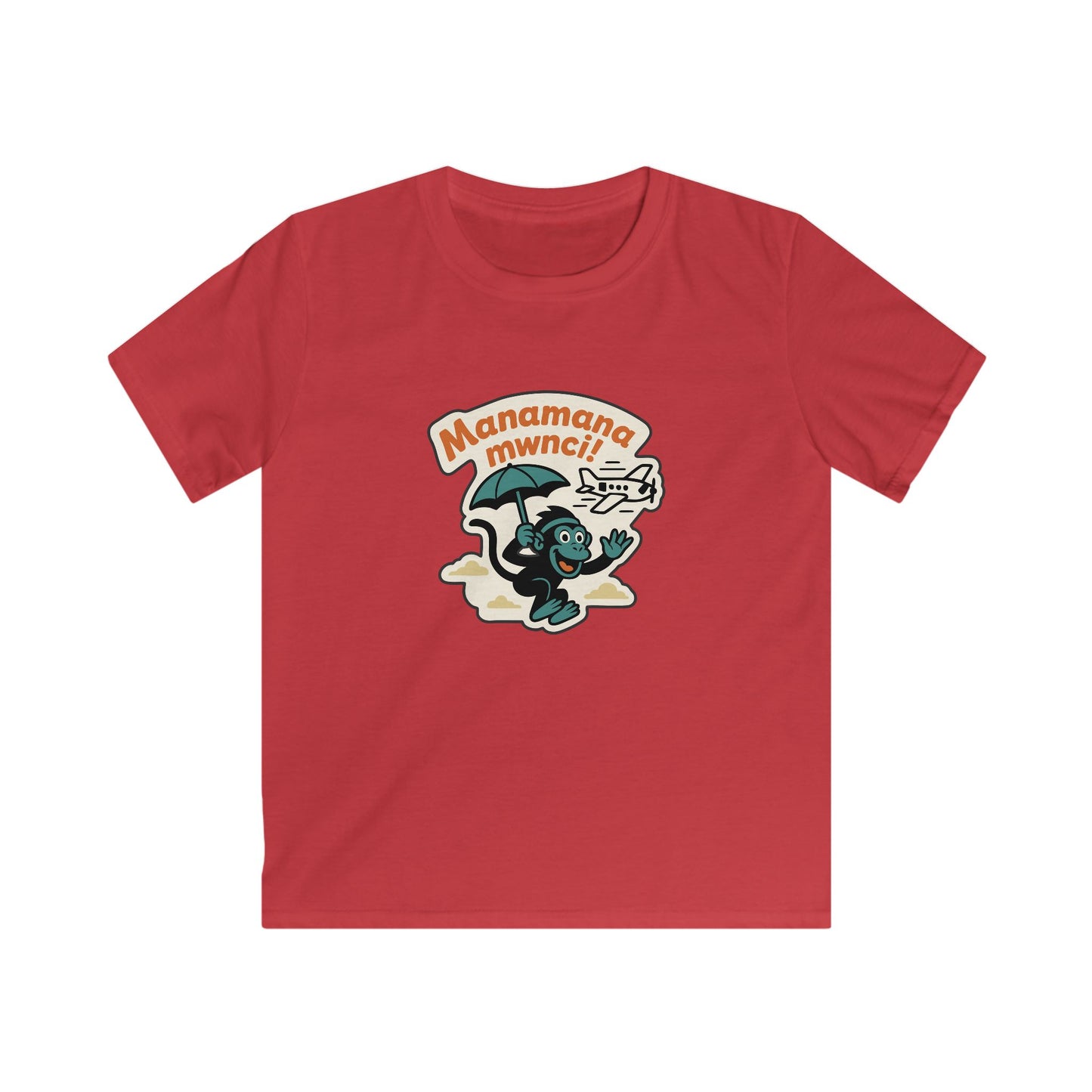 "Manamana Mwnci" - Kids Monkey Graphic T-Shirt