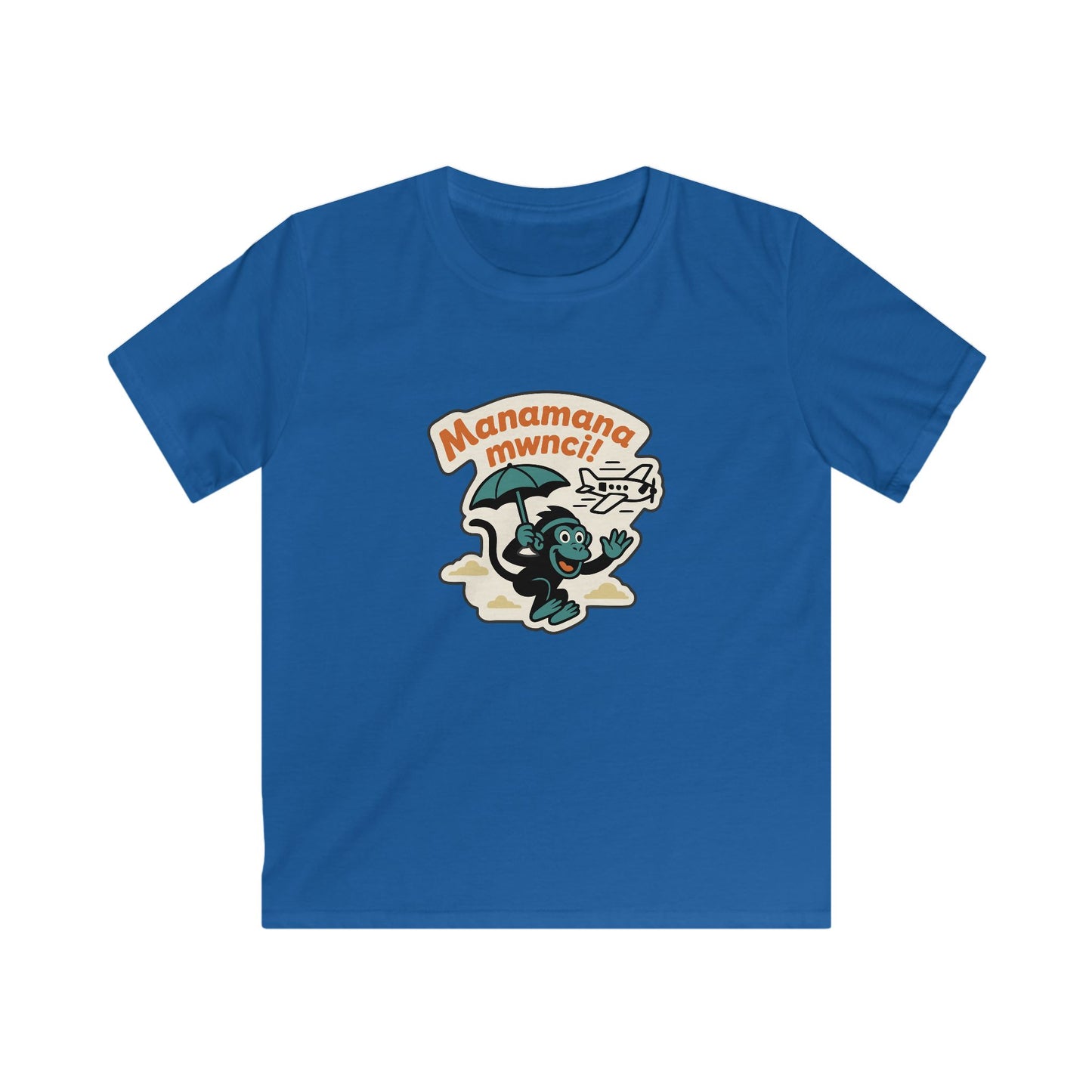 "Manamana Mwnci" - Kids Monkey Graphic T-Shirt