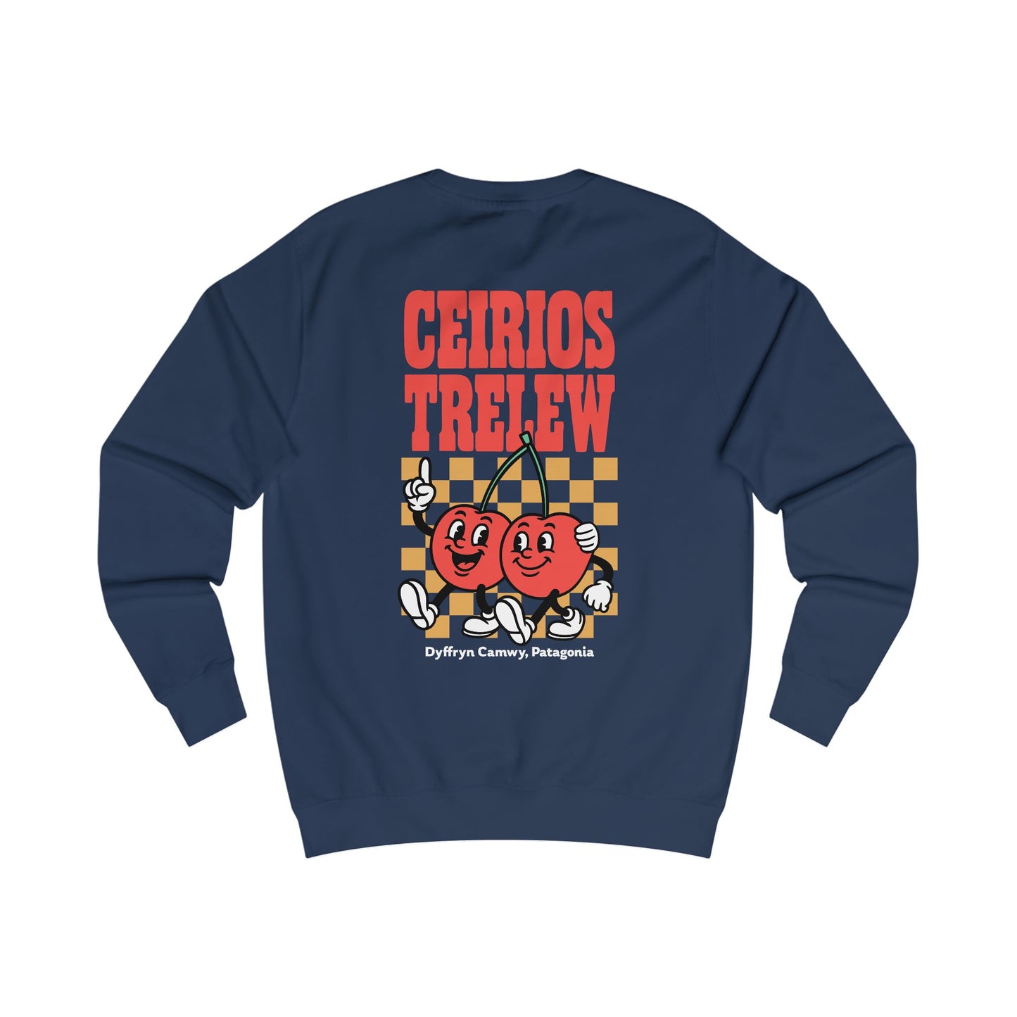 Retro Cherry Unisex Sweatshirt - 'Ceirios Trelew, Patagonia' (Double Sided)