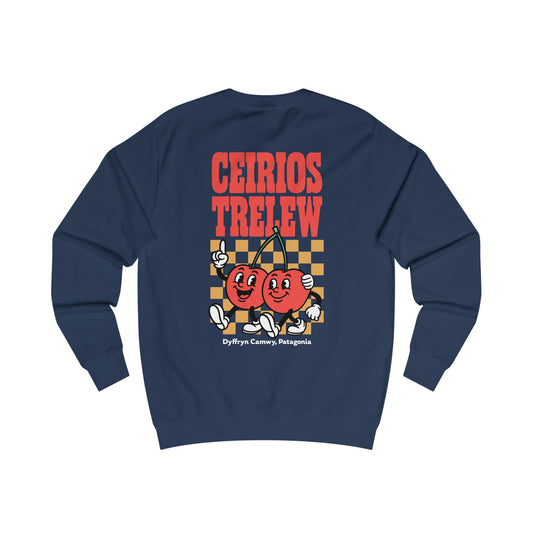 Retro Cherry Unisex Sweatshirt - 'Ceirios Trelew, Patagonia' (Double Sided)