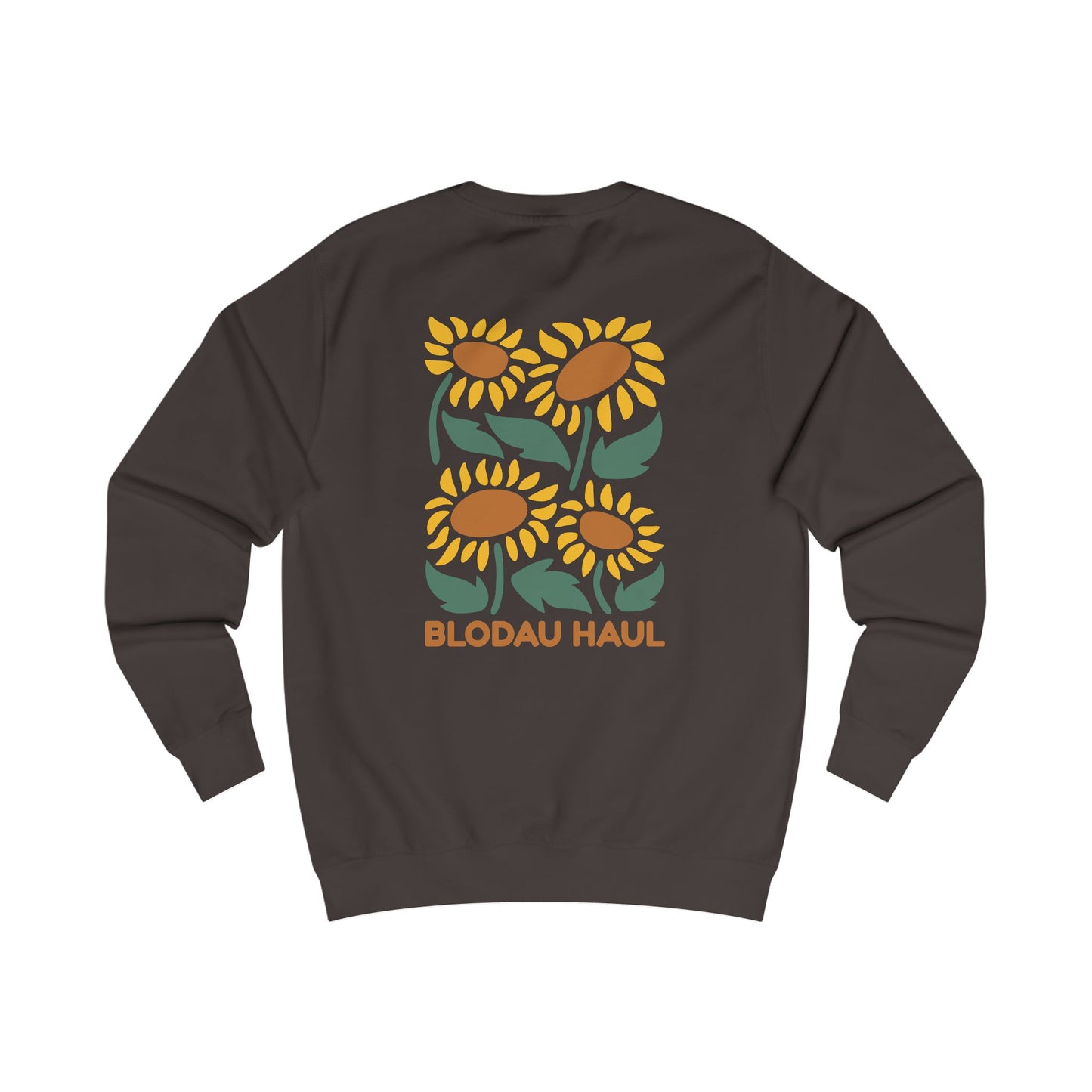 Sunflower Unisex Sweatshirt - 'Blodau Haul' Floral Crewneck (Double Sided)
