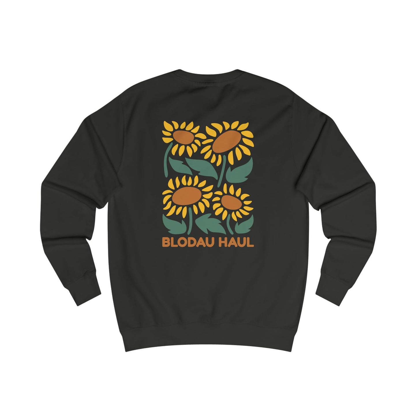 Sunflower Unisex Sweatshirt - 'Blodau Haul' Floral Crewneck (Double Sided)