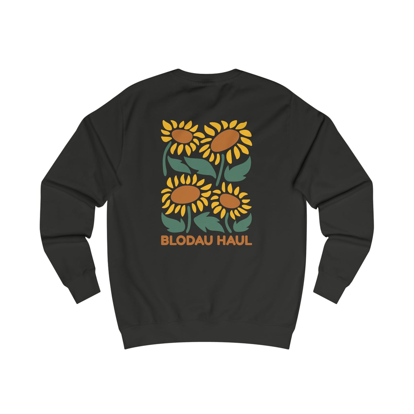 Sunflower Unisex Sweatshirt - 'Blodau Haul' Floral Crewneck (Double Sided)