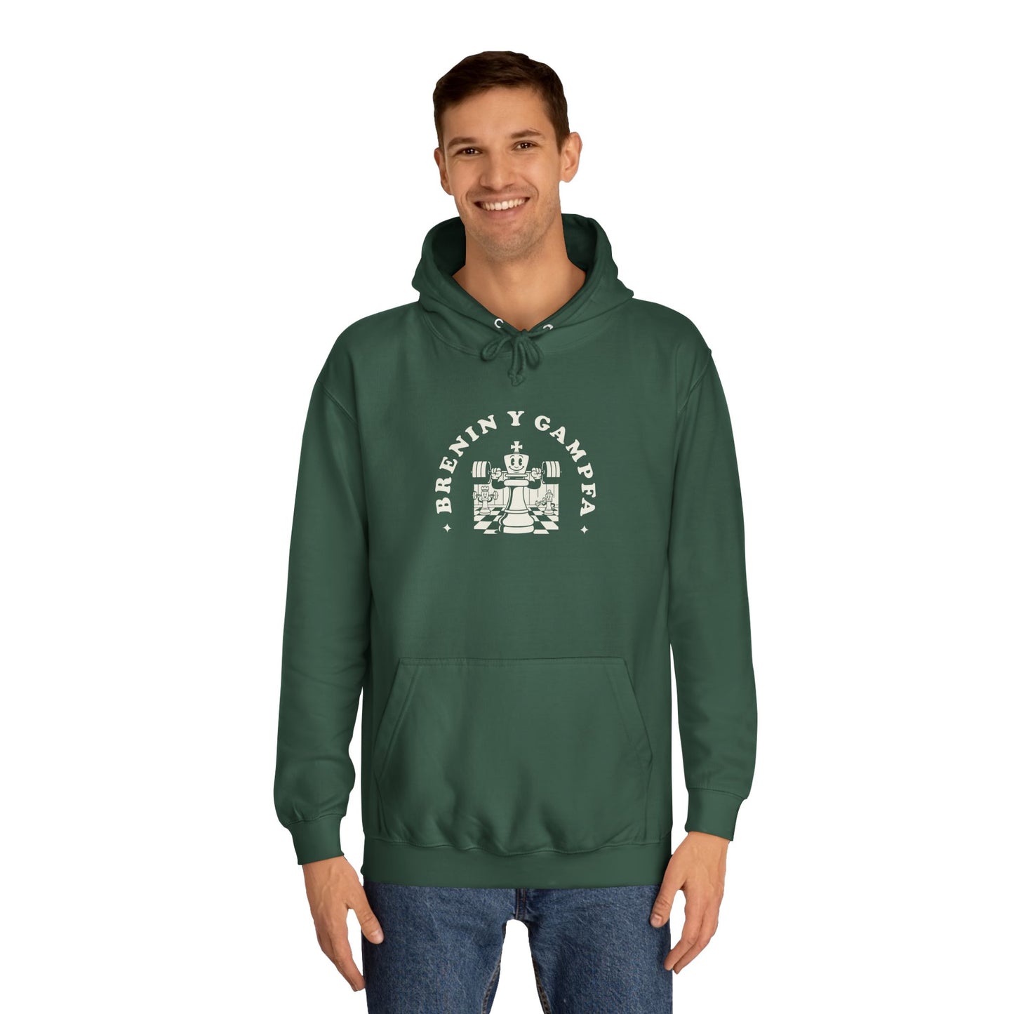 'King Of The Gym' Welsh Unisex Hoodie - 'Brenin y Gampfa'