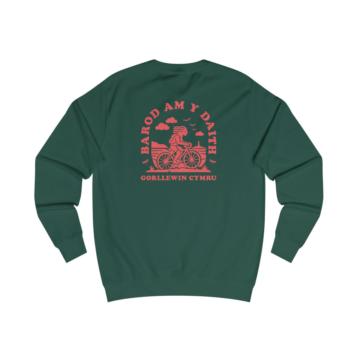 West Wales Cycling Unisex Sweatshirt (Double Sided) - 'Barod Am Y Daith'