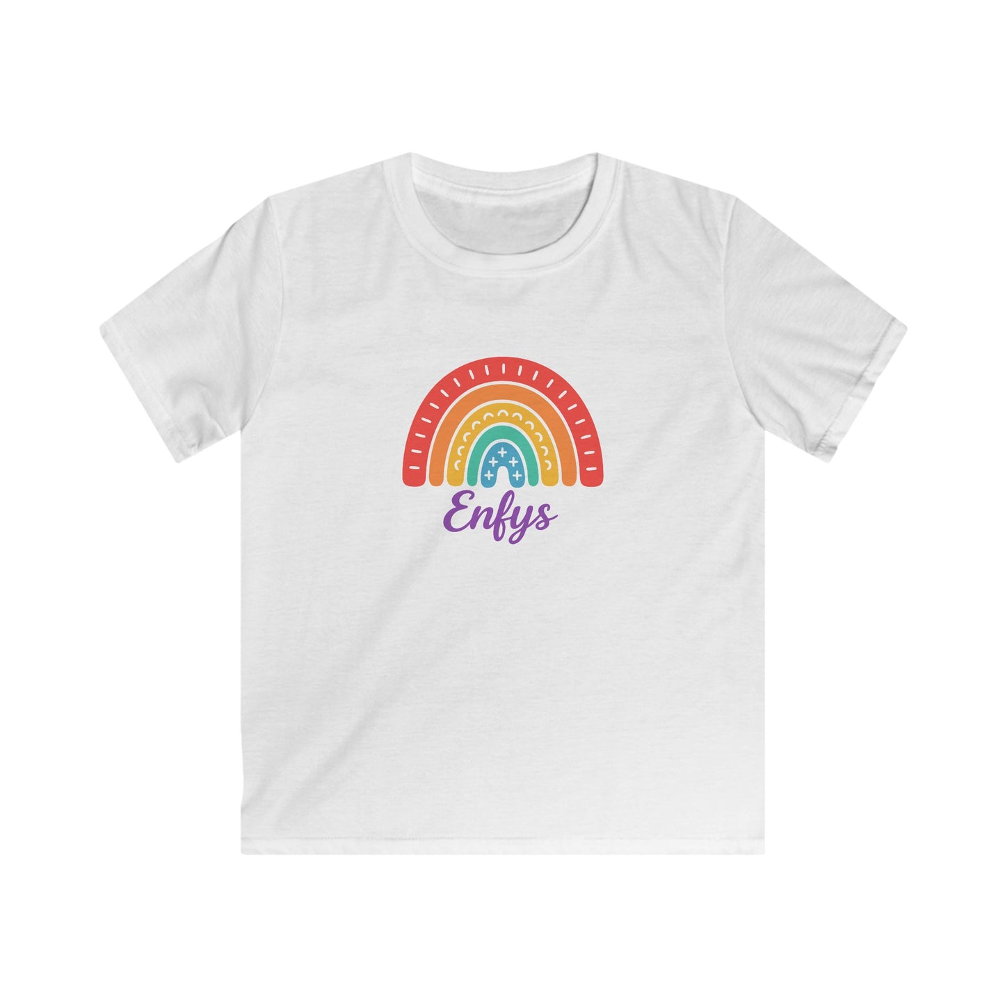 "Enfys" Welsh Language Rainbow Kids T-Shirt