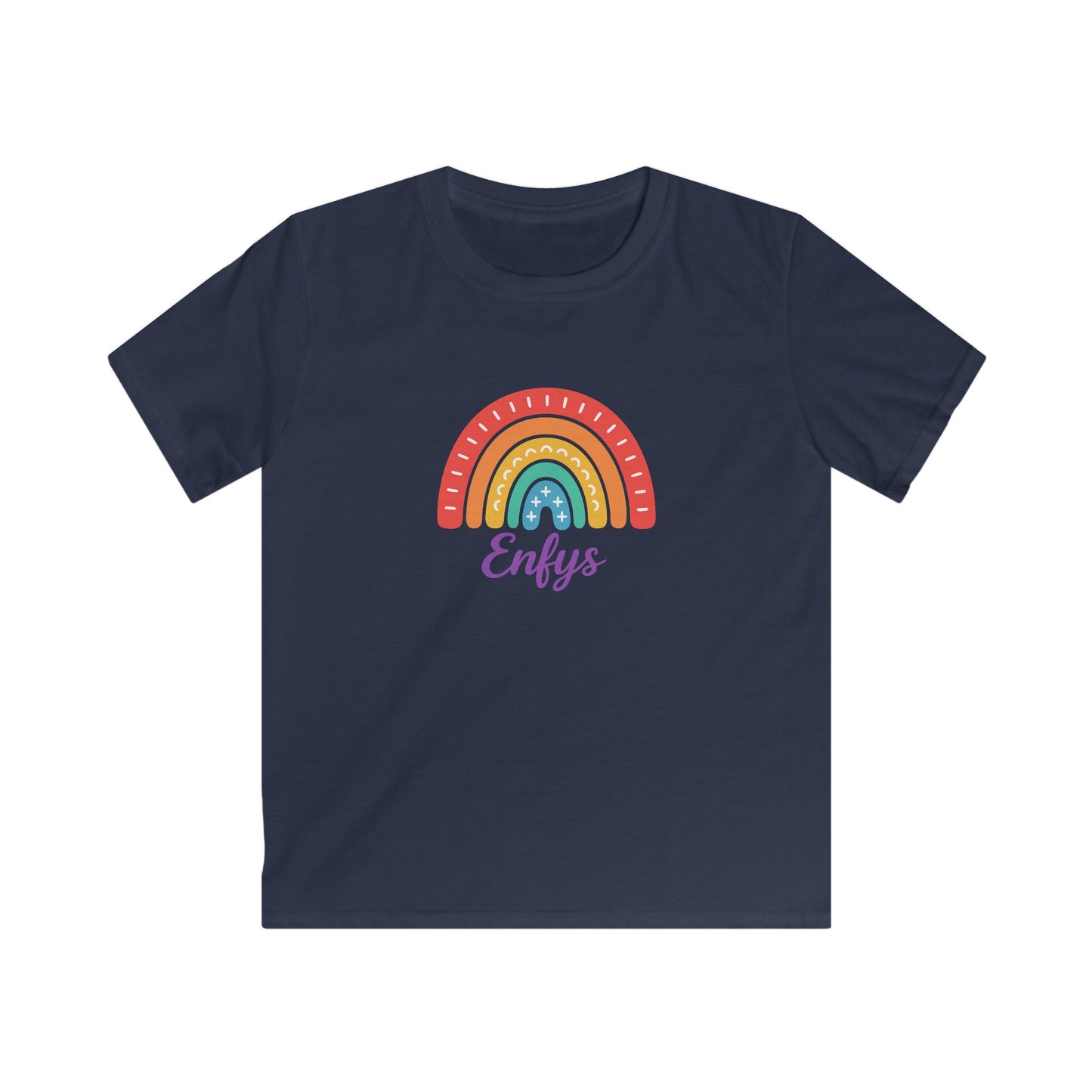 "Enfys" Welsh Language Rainbow Kids T-Shirt