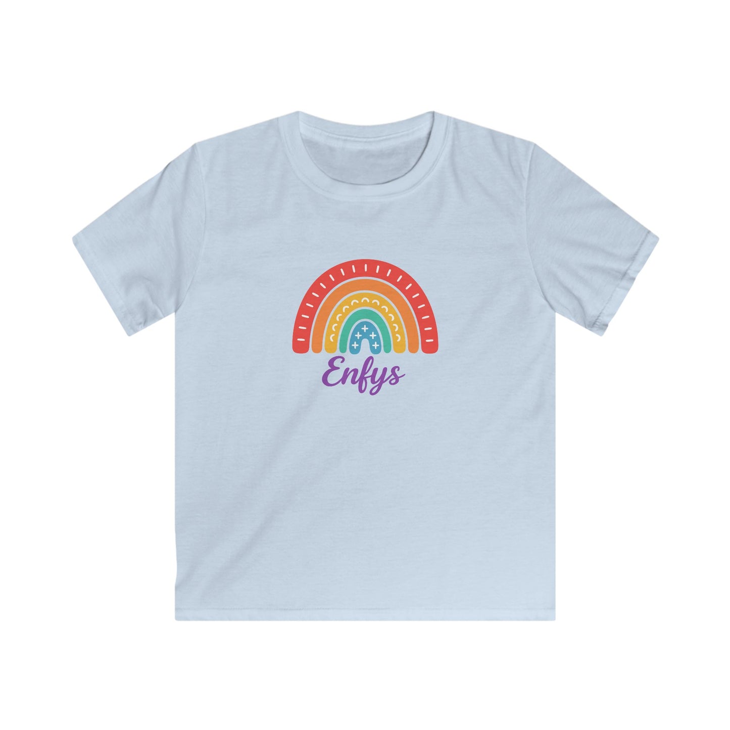 "Enfys" Welsh Language Rainbow Kids T-Shirt