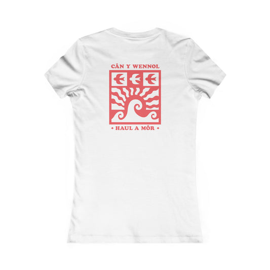Women's Welsh Coastal Wave Graphic - Can y Wennol (Double Sided)