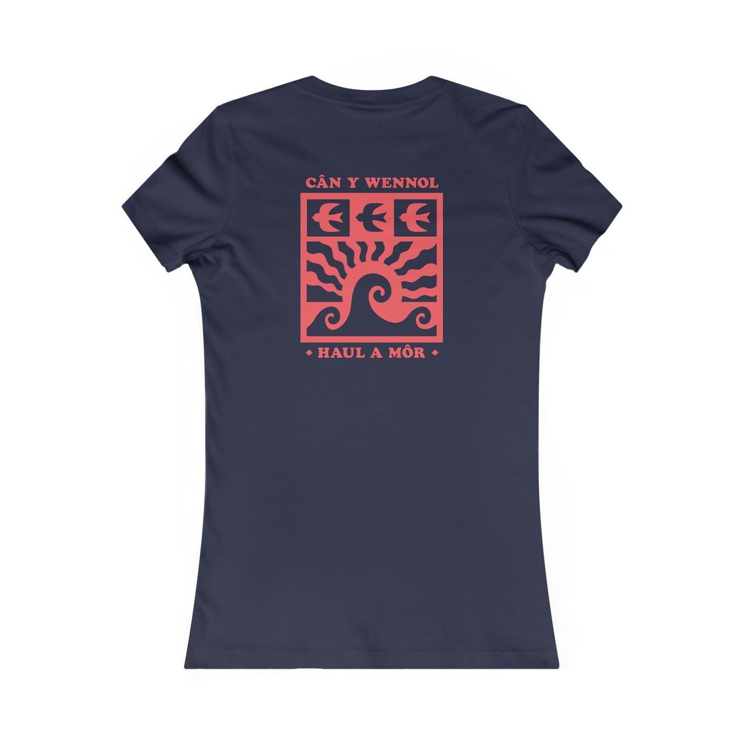 Women's Welsh Coastal Wave Graphic - Can y Wennol (Double Sided)
