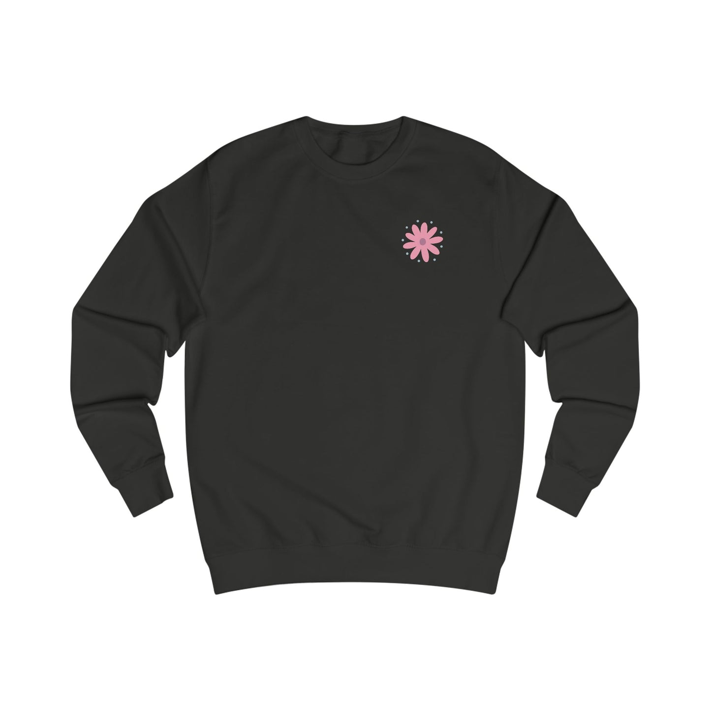 Retro 'Blodau' Unisex Sweatshirt - Floral Design (Double Sided)