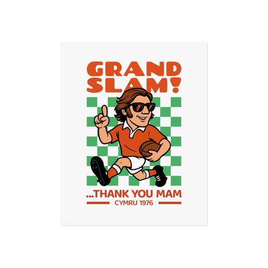 Retro Welsh Rugby 'Grand Slam 1976' Fine Art Poster