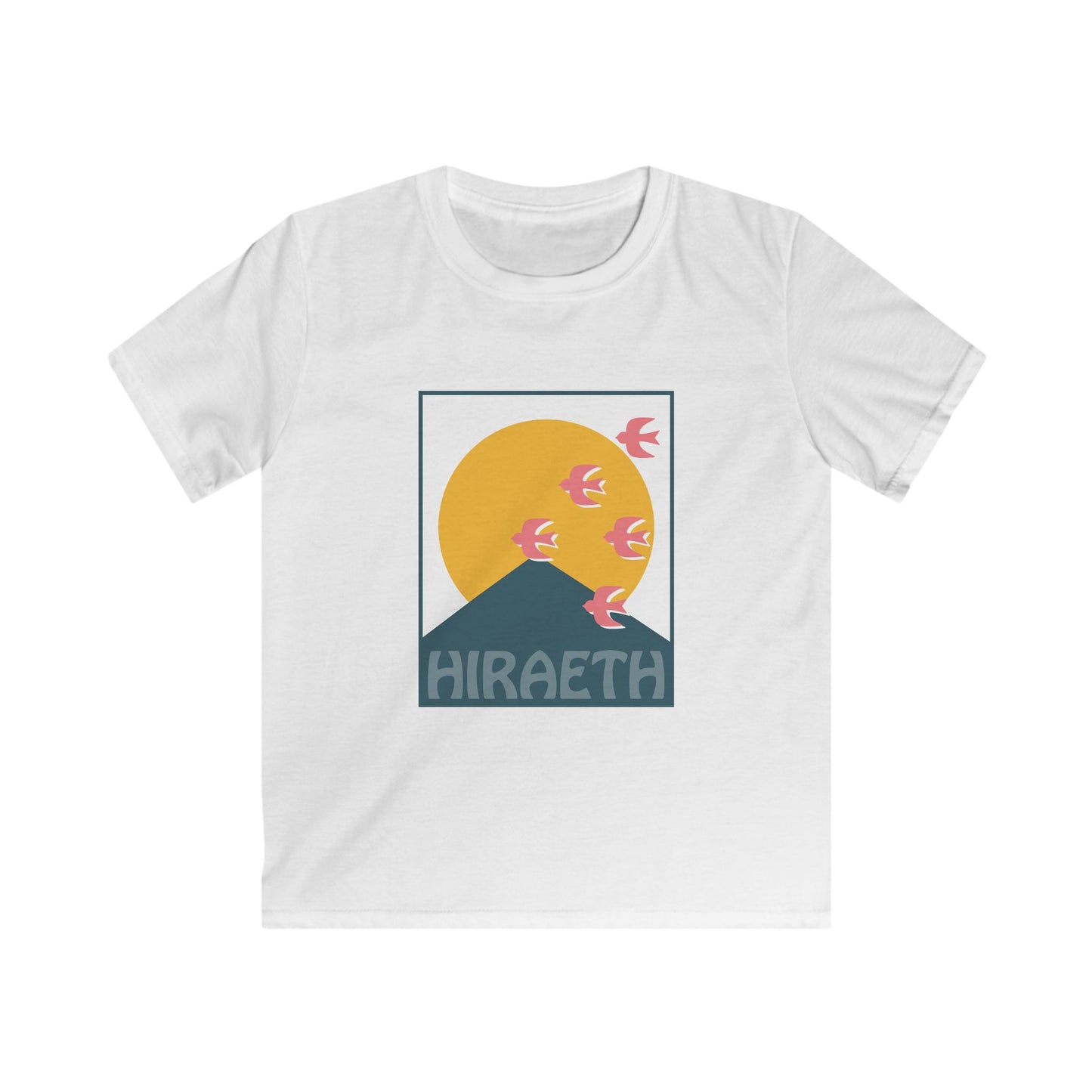 Kids "Hiraeth" Welsh T-Shirt - Mountain Sunset Graphic (Yr Wyddfa)