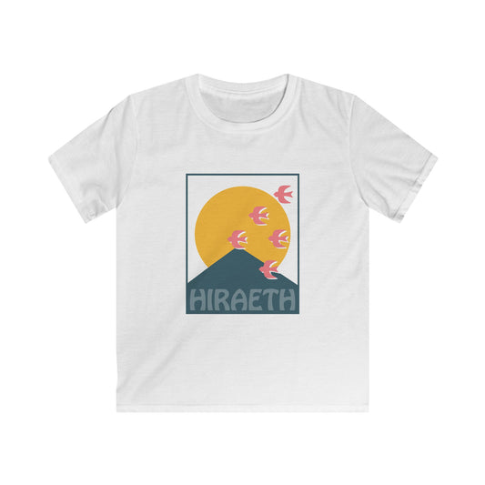 Kids "Hiraeth" Welsh T-Shirt - Mountain Sunset Graphic (Yr Wyddfa)