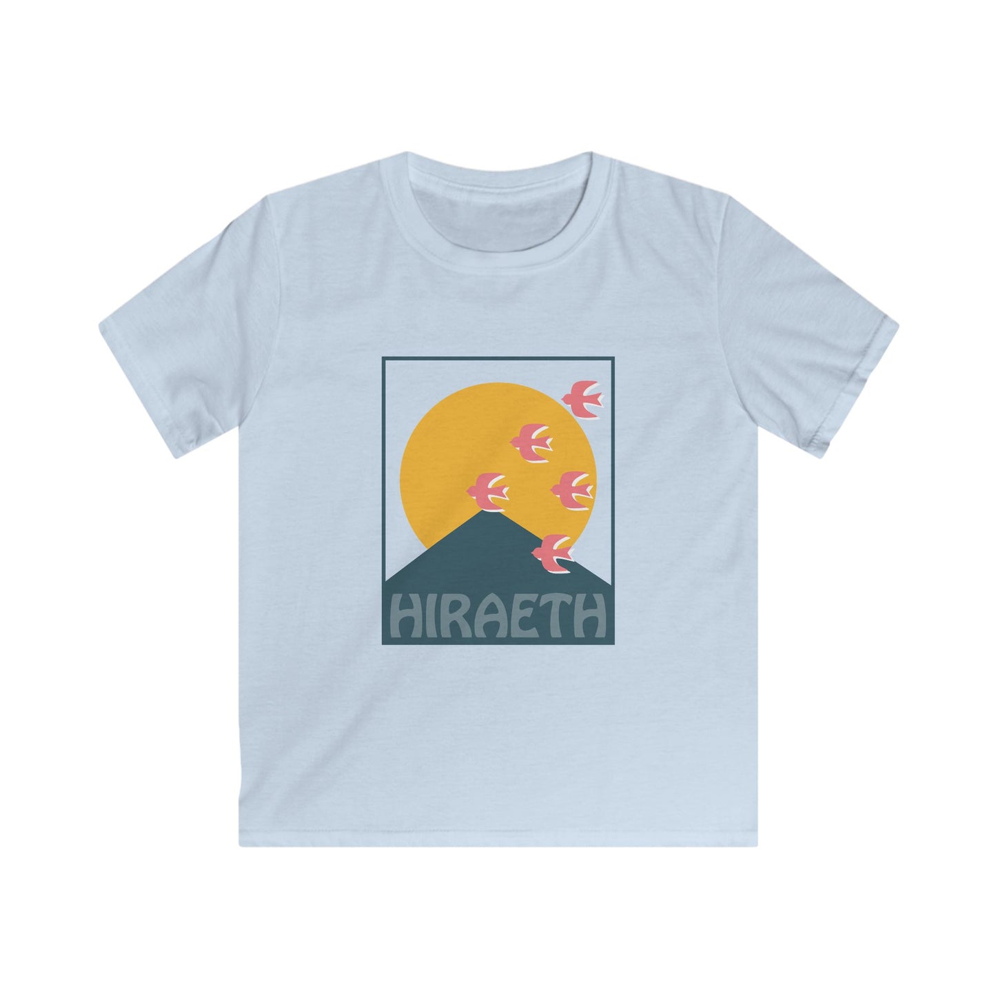 Kids "Hiraeth" Welsh T-Shirt - Mountain Sunset Graphic (Yr Wyddfa)