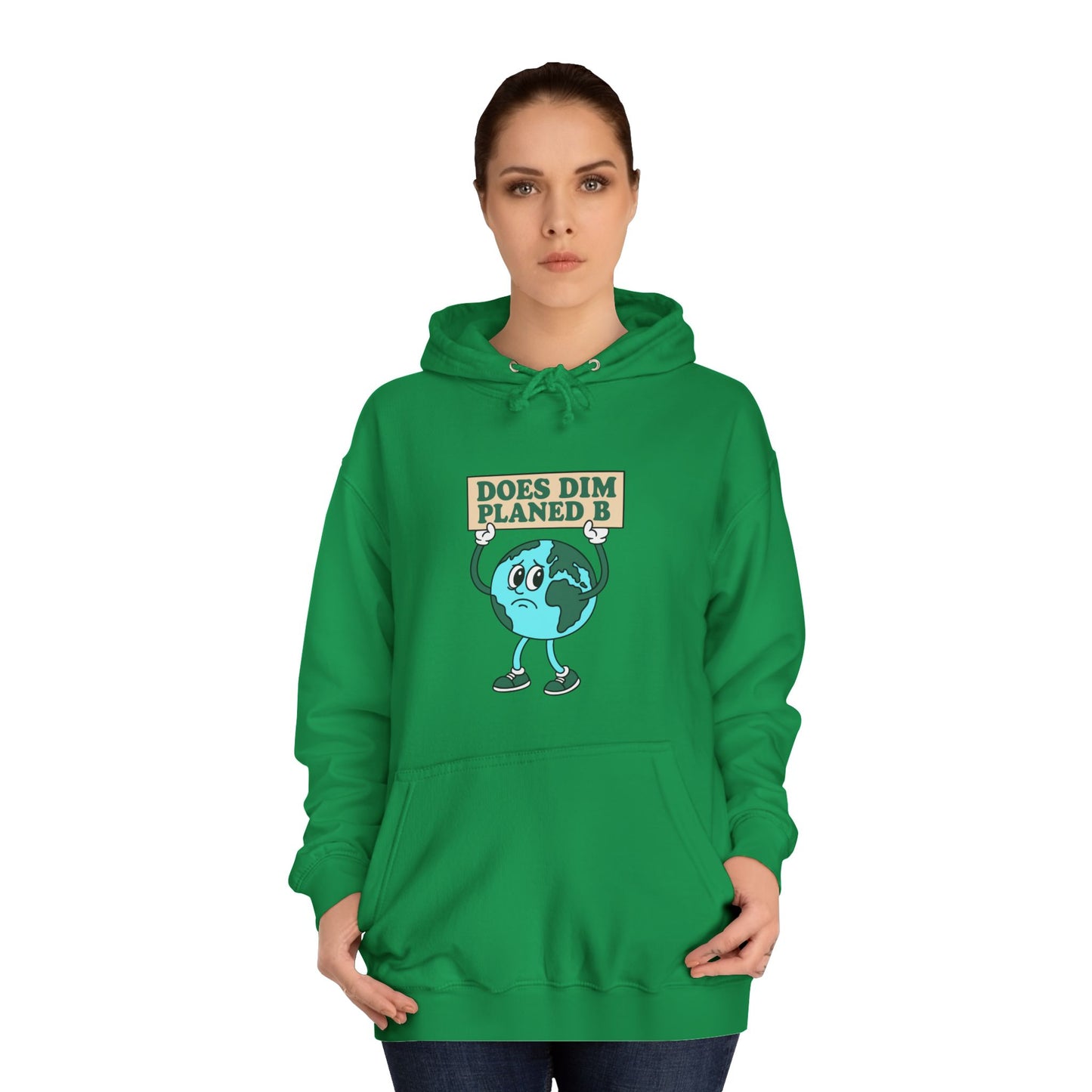Retro Planet Earth Cartoon Hoodie — "Does Dim Planed B"
