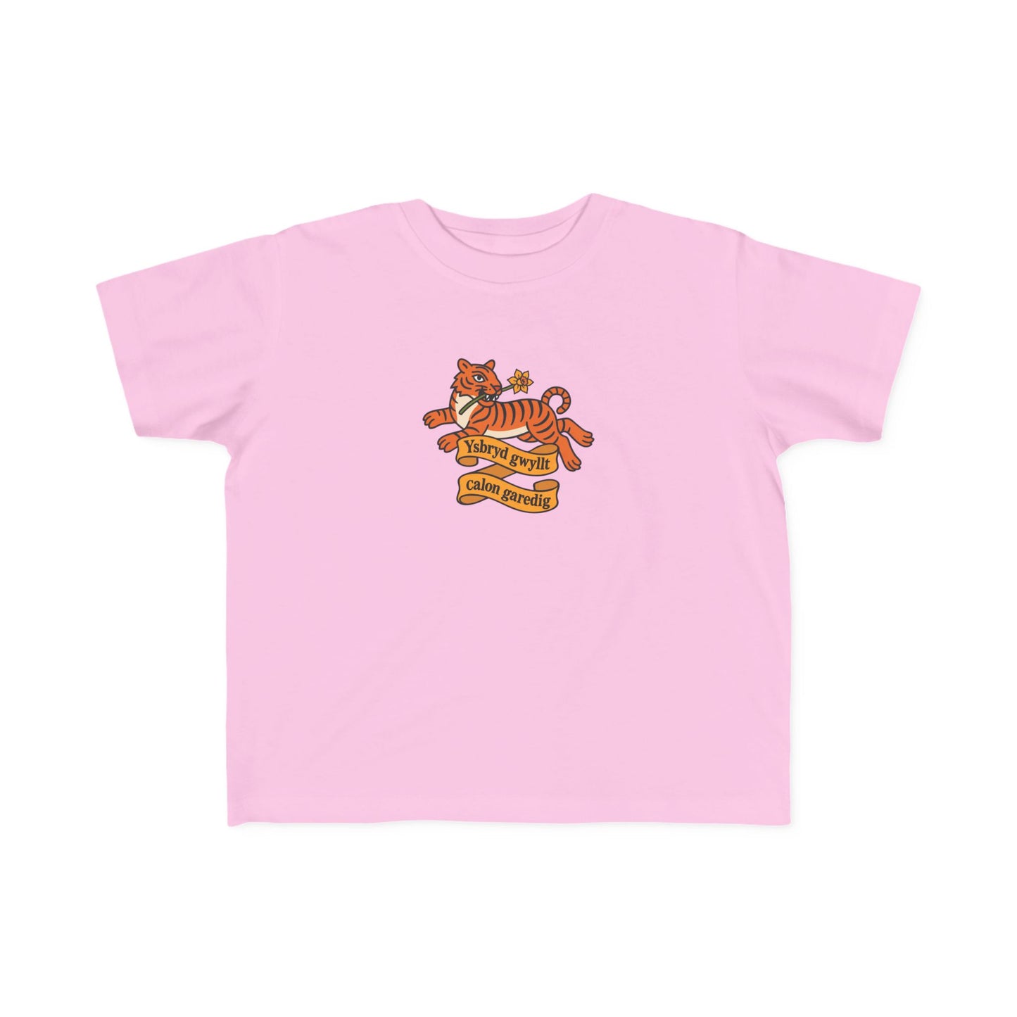 Toddler Vintage Tiger T-shirt - 'Ysbryd Gwyllt, Calon Garedig'